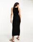 Фото #4 товара Vila Petite crochet maxi racer neck dress in black