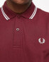 Fred Perry twin tipped logo polo in burgundy Бордовый, XS - фото #3