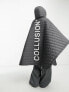 Фото #7 товара COLLUSION Unisex oversized branded quilted poncho in grey