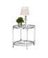 Contemporary Acrylic End Table with Glass Top