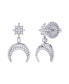 ფოტო #1 პროდუქტის North Star Moon Crescent Design Sterling Silver Diamond Women Earring