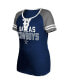 ფოტო #3 პროდუქტის Women's Navy Dallas Cowboys Raglan Lace-Up T-shirt