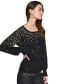 Фото #3 товара Women's Imitation-Pearl Embellished Sweater