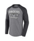 Фото #3 товара Men's Heathered Gray, Heathered Charcoal Las Vegas Raiders Weekend Casual Raglan Long Sleeve T-shirt