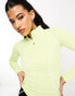 Gym King Motivate contoured 1/4 zip long sleeve top in bright green