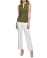 ფოტო #5 პროდუქტის Women's Dot-Print Twist-Front Sleeveless Shirt
