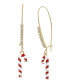 Faux Stone Candy Cane Dangle Earrings