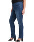 ფოტო #2 პროდუქტის Plus Size Peri Mid Rise Straight Leg Pull-On Jeans