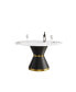 Фото #8 товара 53.15" Modern Artificial Stone Round Black Carbon Steel Base Dining Table-Can Accommodate 6 People