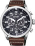 Фото #1 товара Citizen Men's Chronograph Eco-Drive Watch with Leather Strap