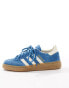 adidas Originals Handball Spezial trainers in aqua and orange with gum sole