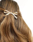 Фото #4 товара ASOS DESIGN barrette hair clip with bow detail in gold tone