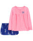 Фото #1 товара Toddler 2-Piece Peacock Loose Fit Pajamas 2T