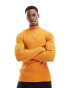 Фото #1 товара ASOS DESIGN muscle fit knitted essential 1/4 zip jumper in orange