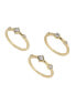 ფოტო #1 პროდუქტის Bridgette Crystal Multi Bezel Stackable Rings Set 3 Pieces