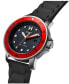 ფოტო #3 პროდუქტის Men's Cali Diver Black Silicone Watch 40MM