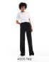 Фото #1 товара ASOS DESIGN Tall tailored pull on trousers black stripe