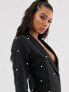 Saint Genies pearl embellished blazer dress in black