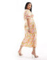 Never Fully Dressed Plus metallic puff sleeve midaxi dress in rainbow print EU 54 - фото #6