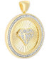 ფოტო #2 პროდუქტის Men's Diamond Symbol Disc Pendant (1/4 ct. t.w.) in 10k Gold
