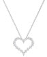 ფოტო #3 პროდუქტის Diamond Heart 18" Pendant Necklace (1-1/2 ct. t.w.) in 14k White Gold