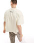 Фото #4 товара COLLUSION – STUDIOS – Schweres Oversize-T-Shirt in verwaschenem Steinbeige