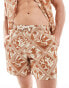 Chelsea Peers viscose beach short co-ord in tropical tile print