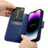 Фото #15 товара Чехол для смартфона ICARER iPhone 14 Pro Max 2w1 кожаный с карманом Anti-RFID синий