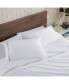 Фото #3 товара Sateen California King Sheet Set, 1 Flat Sheet, 1 Fitted Sheet, 2 Pillowcases, 600 Thread Count, Sateen Cotton, Pristine White with Fine Baratta Embroidered 3-Striped Hem