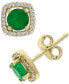ფოტო #1 პროდუქტის EFFY® Emerald (1 ct. t.w.) & Diamond (1/8 ct. t.w.) Stud Earrings in 14k Gold