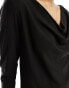 Only cowl neck slinky top in black