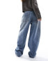 Фото #4 товара ONLY Faye mid rise loose baggy jean in mid wash