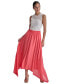 Women's Handkerchief Hem Mixed Media Maxi Skirt