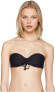 Heidi Klein 256670 Women's Core Textured Bandeau Top Swimwear Black Size X-Large