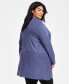 ფოტო #2 პროდუქტის Plus Size Monterey Open-Front Cardigan