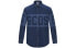Фото #1 товара Рубашка мужская GCDS FW21 с логотипом, свободного кроя, синего цвета