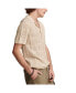 Men's Crochet Camp Collar Short Sleeve Shirt