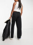 Фото #2 товара ASOS DESIGN Petite pull on trouser with contrast panel in black