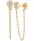 ფოტო #1 პროდუქტის Cubic Zirconia Cluster Chain Drop Earrings in 14k Gold-Plated Sterling Silver, Created for Macy's (Also in Sterling Silver)