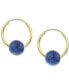 ფოტო #3 პროდუქტის Freshwater Pearl Huggie Hoop Earrings in 14k Gold, 0.65" (Also in Jade, Lapis Lazuli, Turquoise, Rose Quartz, & Onyx)