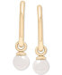 ფოტო #2 პროდუქტის Cultured Freshwater Pearl (5mm) Dangle Small Hoop Earrings in Gold Vermeil, Created for Macy's