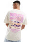 Jack & Jones oversized desert back print t-shirt in buttercream