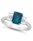 Women's London Blue Topaz (2 ct.t.w.) and White Topaz (3/4 ct.t.w.) 3-Stone Ring in Sterling Silver