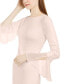 Chiffon-Bell-Sleeve Sheath Dress