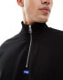 HUGO BLUE quarter zip sweat in black