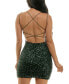 ფოტო #2 პროდუქტის Juniors' V-Neck Strappy-Back Bodycon Sequin Dress