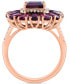 Фото #4 товара EFFY® Rhodolite (7-1/10 ct. t.w.) & Diamond (1/6 ct. t.w.) Halo Ring in 14k Rose Gold