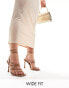 Фото #1 товара ASOS DESIGN Wide Fit Native strappy heeled sandals in beige