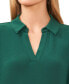 Фото #3 товара Women's Collared V-Neck Puff Shoulder 3/4-Sleeve Top