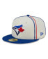 Фото #1 товара Men's Cream, Royal Toronto Blue Jays Chrome Sutash 59FIFTY Fitted Hat